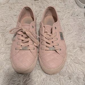 G by Guess Pink Blush Lace Up Leather Quilted
Sneakers Shoes Flats Size 8M